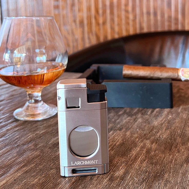 Larchmont Aspen 2-in-1 Triple Torch Lighter and Cigar Straight Cutter Built-In