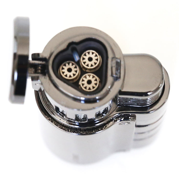 Larchmont Steamboat Triple Torch Windproof butane Lighter with Built-In Punch cutter