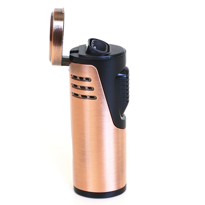 Larchmont Breckenridge Double Torch Windproof butane Lighter with Built-In Punch cutter