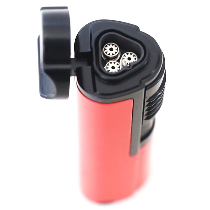 Larchmont Sun Valley Triple Torch Windproof Butane Lighter with Built-In Punch Cutter & Cigar rest