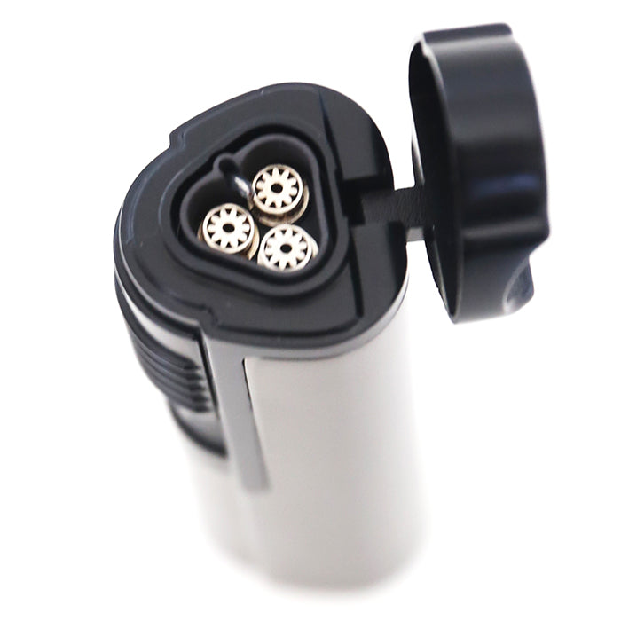 Larchmont Sun Valley Triple Torch Windproof Butane Lighter with Built-In Punch Cutter & Cigar rest