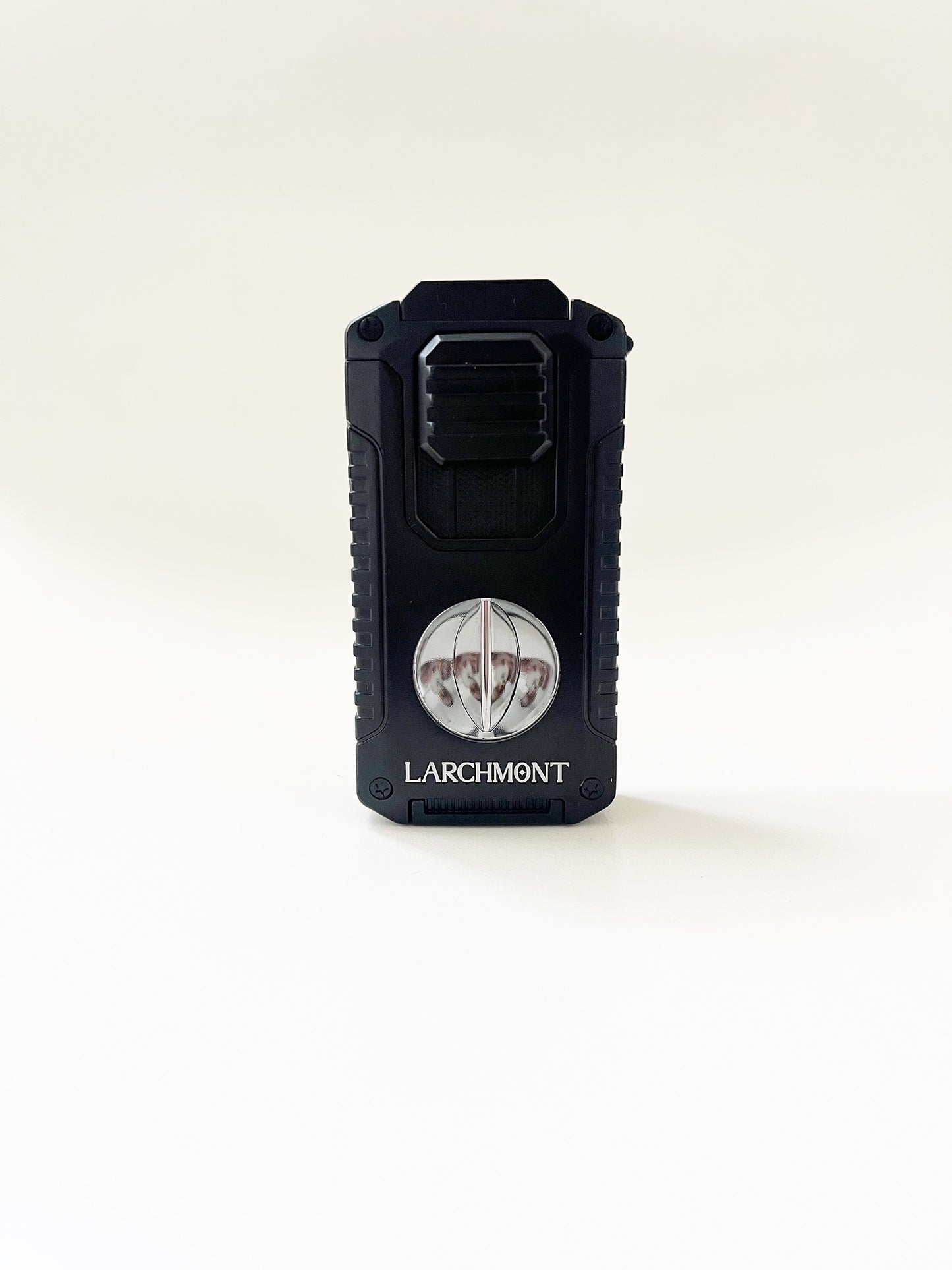 Larchmont Triple Torch Niesko Lighter with Built-in V-Cutter & Punch Cutter - Black