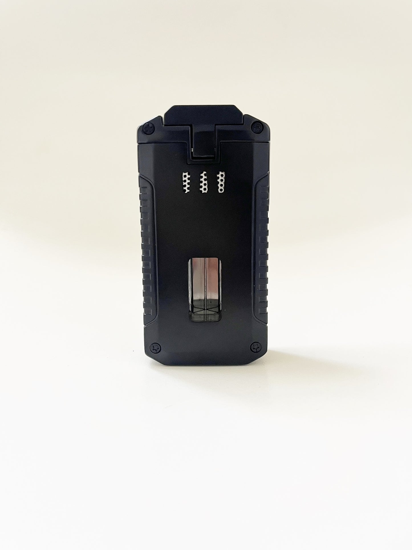 Larchmont Triple Torch Niesko Lighter with Built-in V-Cutter & Punch Cutter - Black