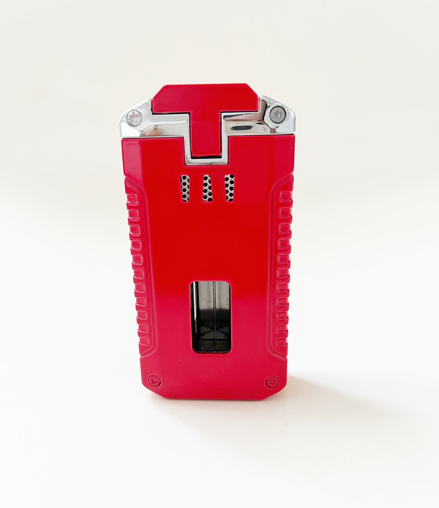 Larchmont Triple Torch Niesko Lighter with Built-in V-Cutter & Punch Cutter - Black