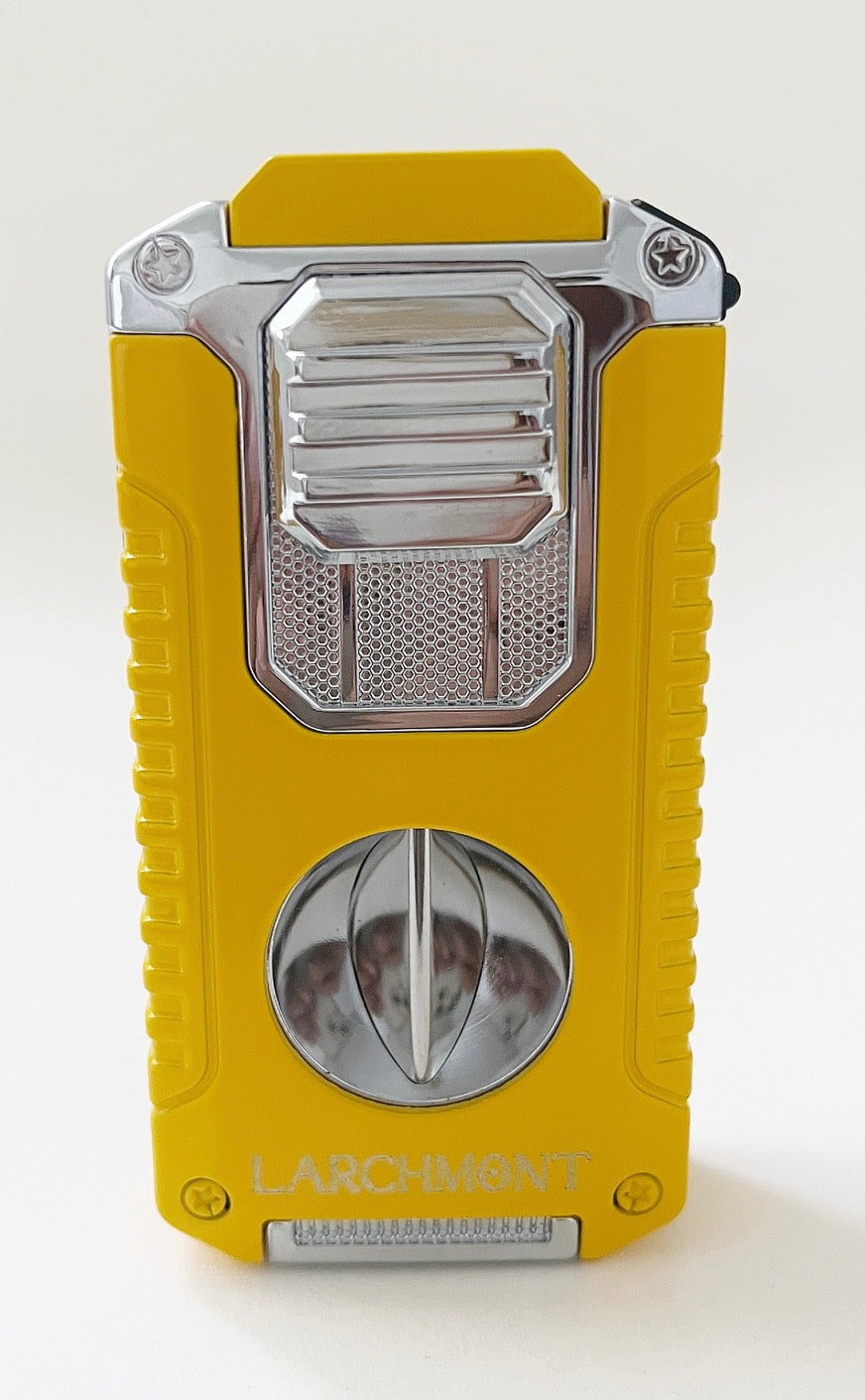 Larchmont Triple Torch Niesko Lighter with Built-in V-Cutter & Punch Cutter - Black