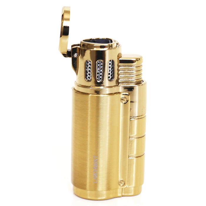Larchmont Steamboat Triple Torch Windproof butane Lighter with Built-In Punch cutter